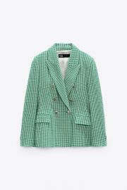 FITTED HOUNDSTOOTH BLAZER at Zara